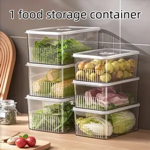 Stackable transparent food storage boxes with lids, refrigerator organizers, leak-proof refrigerator food storage boxes, suitable for storing fruits, vegetables and prepared food.