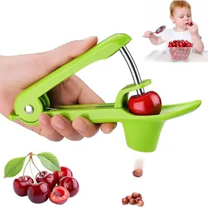 Stainless Steel Multi-Function Olives & Cherry Pitter Tool with Lock Design - Heavy-Duty Fruit Pit Remover for Jam Making