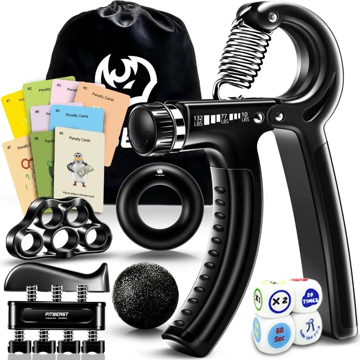 FitBeast Funny Hand Grip strengthener workout kit. (5 pack)