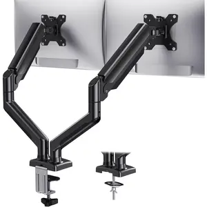 Dual  Mount for 2 Monitors up to 32 inches, Each Arm Holds Max 22lbs, Dual  Stand with  System, Height-Adjustable/Tilt/Swivel/Rotate, VESA Standard 75mm or 100mm