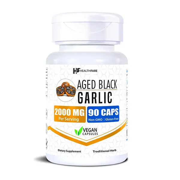 Aged Black Garlic Supplement, Fermented Odorless Black Garlic Extract, High-Potency Antioxidant Formula, Supports Heart, Immune & Circulatory Health, Non-GMO, Gluten-Free, Made in USA, 90 Vegan Capsules