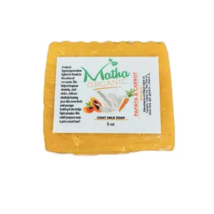 Matha Organic Papaya Carrot Goat Milk Soap 5 oz - Natural Hydrating Formula for Skin Care