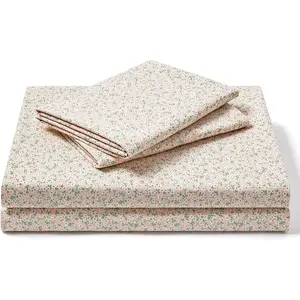 Floral Bed Sheets - Soft Queen Sheet Set - Brushed Microfiber Pink Floral Sheets - Deep Pockets up to 16" - Easy Care - Hotel Luxury 4 Piece Flower Printed Sheets Queen, Calico