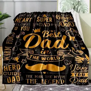 Letter Pattemn Blanket Gift for Dad, Soft Fleece Throw Blanket, Bed Blanket for Couch,Office, Car, Bed, Home, Travel, Warm Nap Print Blanket