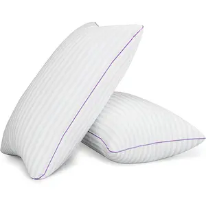 Pillows  Size Set of 2,Breathable Hotel Collection Bed Pillows for Sleeping Medium Firm Down Alternative Microfiber Filled,20 x 30 Inches