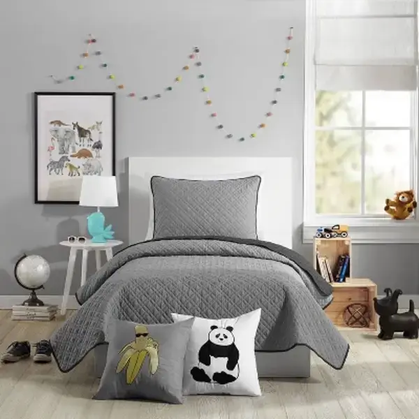 2Pc Twin Corbin Kids' Quilt Set Gray - Urban Playground