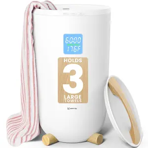 Keenray Towel Warmer for Bathroom, Luxury Towel Warmer Bucket with Timer, LED Display for Time and Temperature, Delay Time Up to 24 Hours, Child Lock, Hot Towel Heater, Gifts for Mom,Dad,Him,Her