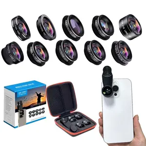 10-In-1 Professional Lens Set, Phone Lens Kit with Wide Angle, Macro, Fish Eye, Star/Cpl/Flow/Kaleidoscope Filters, Multi-Function HD Photography, Smartphone Camera Accessories