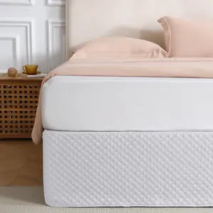Queen Size Bed Skirt with 14-Inch Drop, Easy Fit Wrap-Around Cover for Bed, Wrinkle-Free and Fade-Resistant Box Spring Cover.