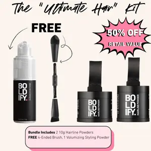The Ultimate Hair Kit: 2 Hairline Powders, FREE Brush & FREE Volumizing Styling Powder