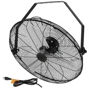 High Speed Industrial Wall Mount Fan - 3-Speed IP44 Waterproof Ceiling Fan, Heavy Duty Aluminum Blades, 360° Adjustable Tilt for Workshop, Garage