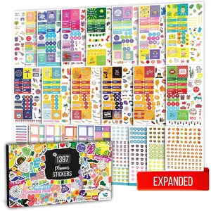 Creative Expanded Aesthetic Planner Stickers – Contains 1397 Pcs, 23 Sheets with Numbered Dates, Seasonal, Scrapbook, Calendar & Journal for Monthly Planning, Organization, and Creative Fun