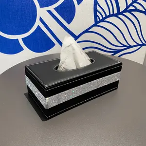 Blingbling Diamond Paper Towel Holder, Style Luxury High Aesthetic, Home Living Room Tabletop Decoration, Office Car Interior