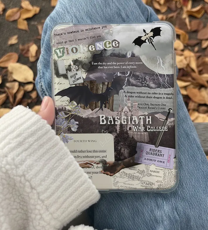 Basgiath Romantasy Kindle Insert for Clear Case – Aesthetic Book Lover Decor | Cozy Reading Accessory