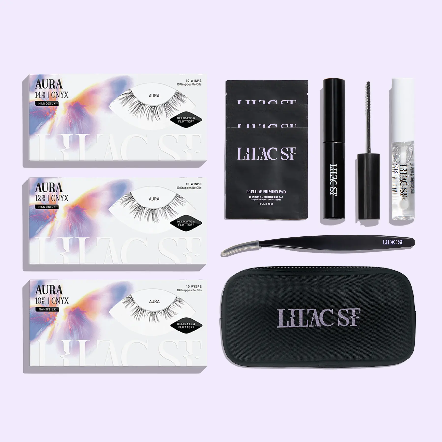 Lilac St. NanoSoft Cluster Lash Kit| 58% Lighter Ultra-Thin Fibers | Aura & Ember Weightless Multi-Pack | 30pc Individual Natural Lash Clusters Custom C/D Curl Korean Silk