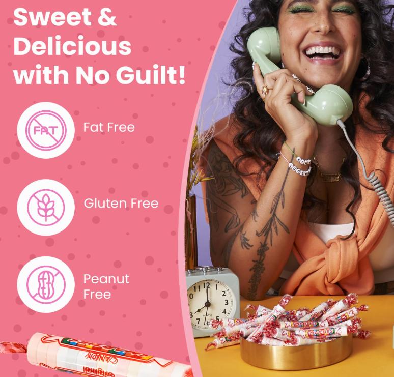 Smarties Candy Bulk Rolls Original Flavor - Gluten & Vegan Free - Classic Sweetness From Family Owned Company Since 1949, Peanut Free & Dairy Free - Perfect Halloween Candy - 1 Pound Bag