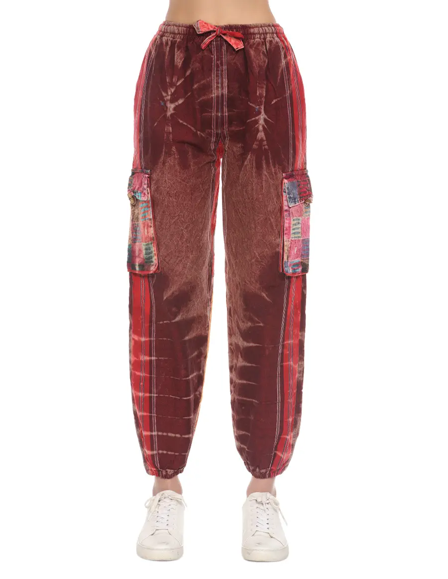 Men's Casual Bohemian Harem Pants - Ethically Made Pure Cotton Stonewashed Loose-Fit Genie Bottoms, Mid Waist Fashion Style Unisex Clothing