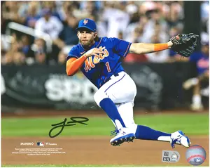 Jeff McNeil New York Mets Autographed 8" x 10" Jump Throw Photograph - Fanatics Authentic Certified