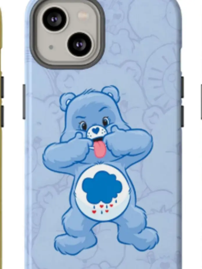Colorful Cloud Bears Phone Case – Kawaii Rainbow Hearts, Protective Cover 11-17