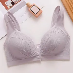 1/3/6-piece set, women’s front-button bra, molded shape, patterned fabric, corrective design, full coverage, steel frame, no lining, seamless design, suitable for daily wear, all-season use, molded bra, non-lined bra, wireless lingerie bra.