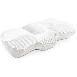 AM AEROMAX 32" King Size Adjustable Cervical Memory Foam Pillow, Contour Pillows for Neck and Shoulder Pain Relief, Ergonomic Head Support Sleeping Pillow for Side and Back Sleepers.(White)