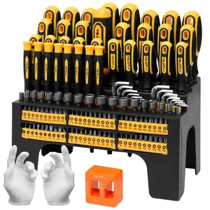 DARK DUCK 131-Pc Magnetic Screwdriver Set with Storage Organizer - Precision/Ratcheting/Hex Tools + Pickup Hook - All-in-One DIY Kit, Ideal Gift for Men/Mechanics Outdoorfun