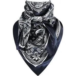 35 Inch  Rag Cowboy Scarves for Men, Large Rancher Neckerchief Silk Feel, Oversize Western Bandana