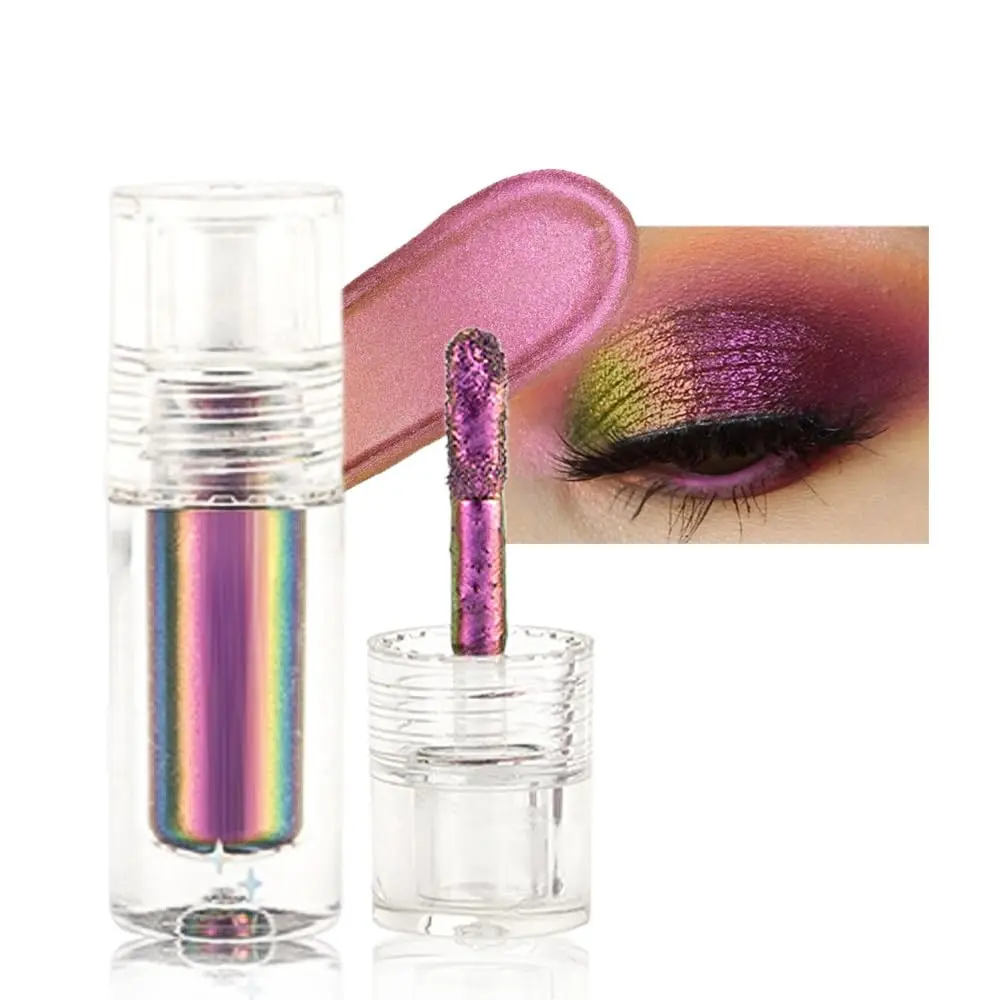 Mermaid Purple Gold Duochrome Chameleon Liquid Eyeshadow, Multichrome Metallic Glitter Liquid Eye Shadow Makeup for Women, Waterproof Color Shifting High Pigment Holographic Iridescent Eyeshadow