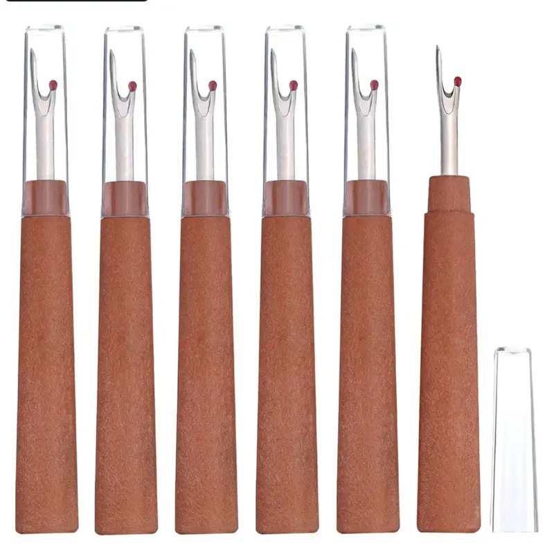 Woody Seam Rippers, 6-Pack 5" Sewing & Quilting Tools with Safety Ball