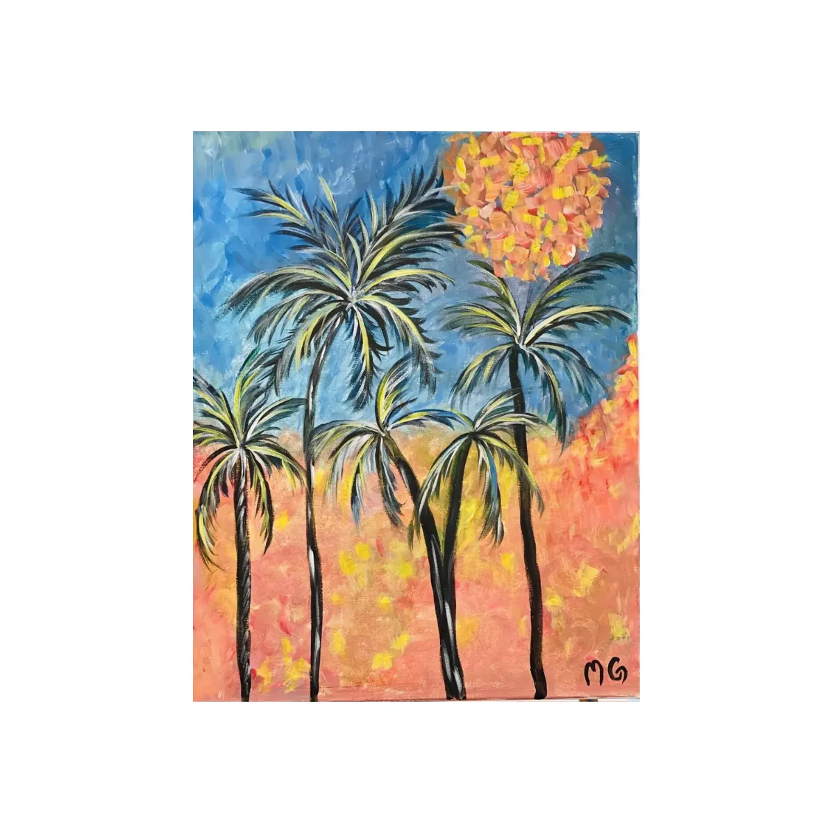 Canvas n Cup Acrylic Painting Kit Supply Kit & Video Tutorial  - Palms Afire