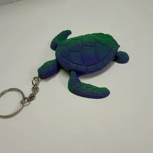 Flexible Sea Turtle Keychain – 3D Printed Articulated Turtle Bag Charm