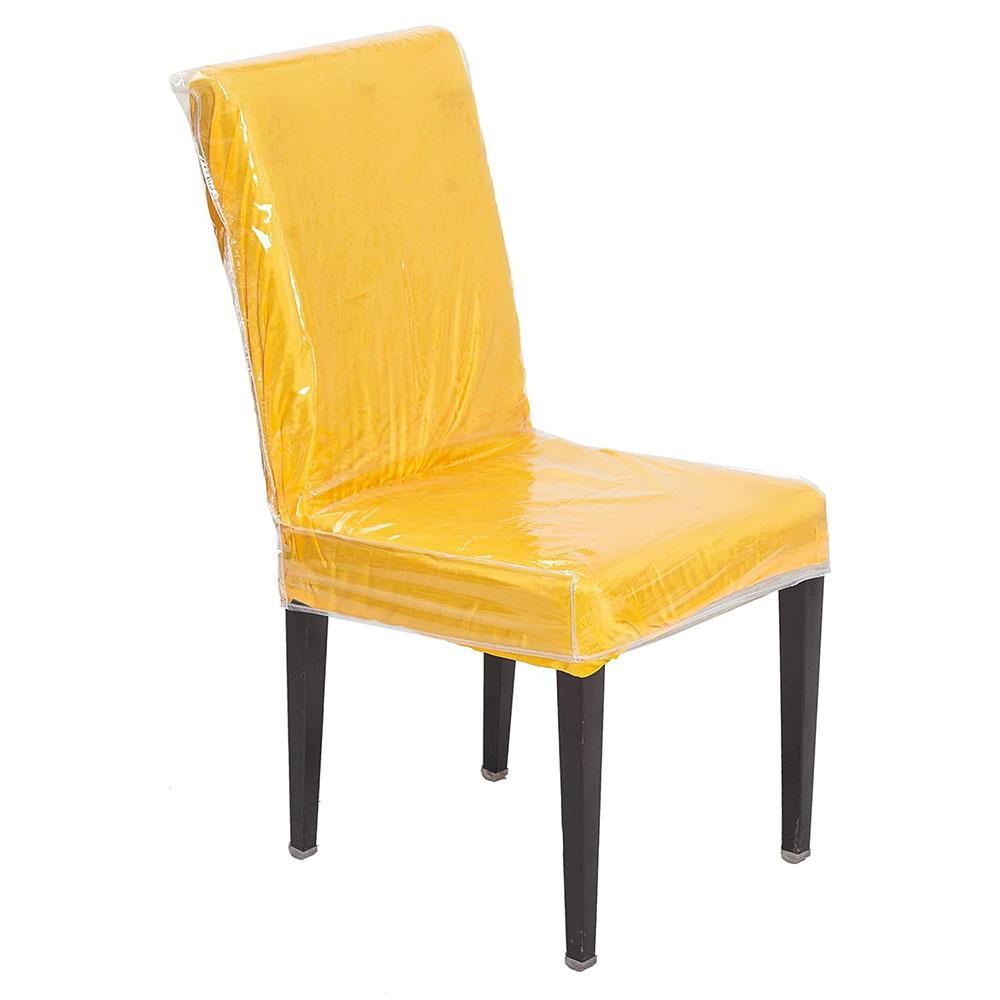 21x20 Inch Plastic Dining Chair Cover, Protector Seat Chair Free from Cat and Dog Scratches, Stains, Easy Clean Clear Vinyl Protectors (6 Pack)