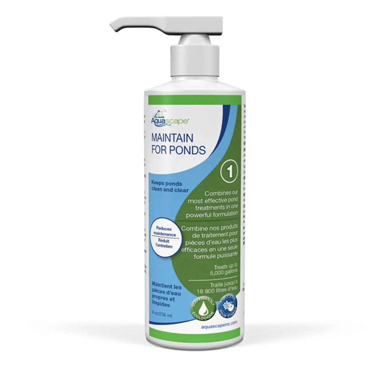 Aquascape Pond Maintenance Solution - 8 oz, Wildlife-Friendly, Easy-to-Use Pump Top Flocculent, Keeps Ponds Healthy, Maintenance-Free, Keeps Ponds Clean, Safe For Fish And Plants