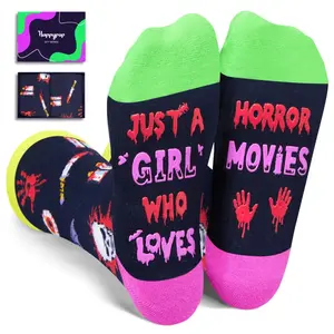 HAPPYPOP Horror Movie Gifts for Teen Girls - Soft Scary Horror Presents for Movie Lovers Women, Comfort Fabric Horror Socks Movie Night for Lady with Box  SwimWeek  summervibes