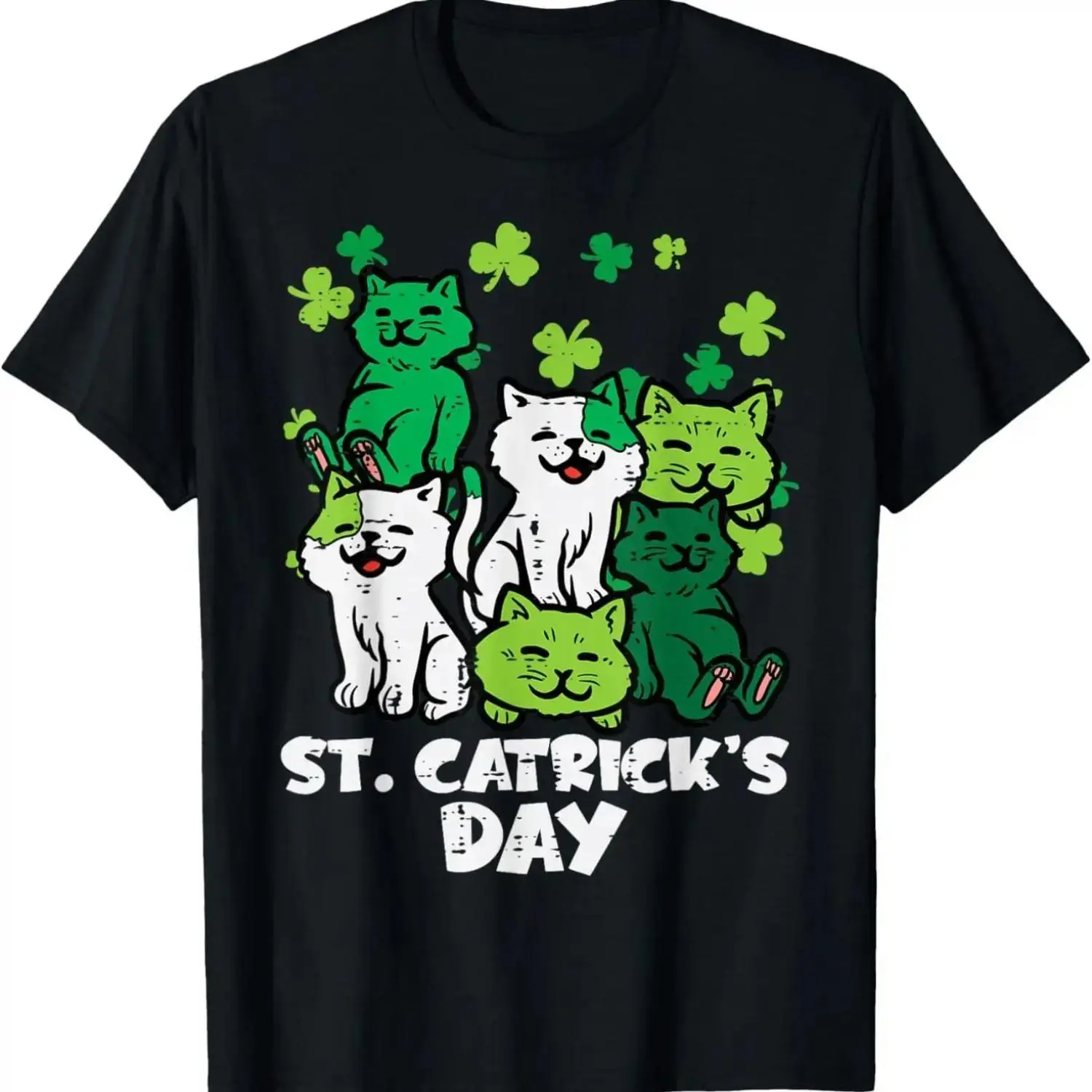 St Patricks Day Cats Women TShirt Celebrating Saint Patty with Cute Cat Design