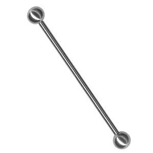 Fifth Cue 316L Surgical Steel 2-Inch Industrial Piercing Barbell, 14 Gauge Jewelry for Earrings