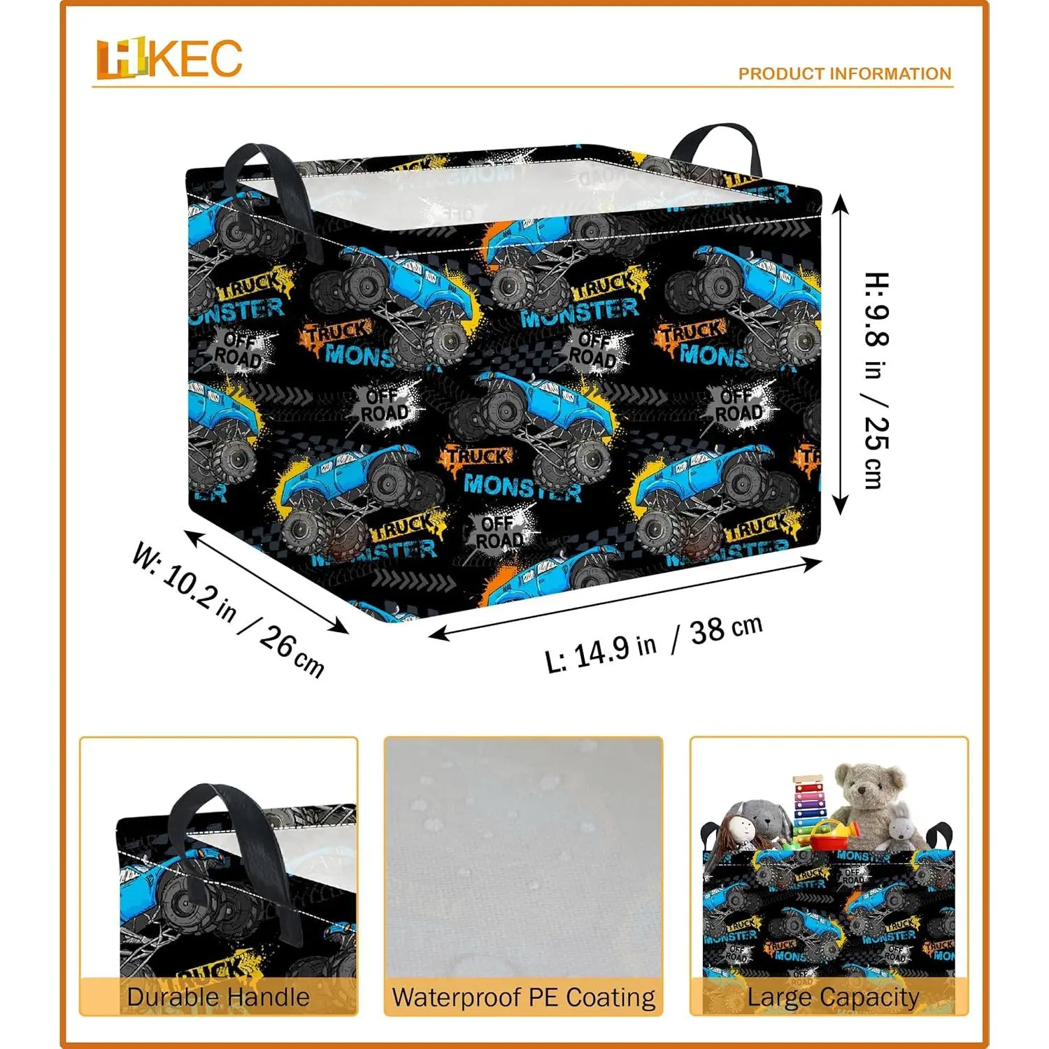 Rectangle Storage Basket with Handles, Collapsible Storage Bin, Books Box, Gift Basket(Truck) Rectangle Storage Basket with Handles, Collapsible Storage Bin, Books Box, Gift Basket(Truck)