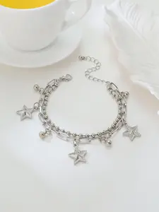 Star titanium steel bracelet with women's high-class sense of luxury light color does not fall out exaggerated summer niche