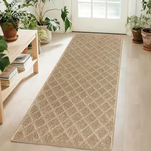 Runner Rug for Hallway 2 x 6 Feet, Non Slip Hallway Runner with Self Adhesive Backing, Washable Carpet Runner for Bedroom Living Room Kitchen Bathroom Area Rugs Reusable Stair Mat