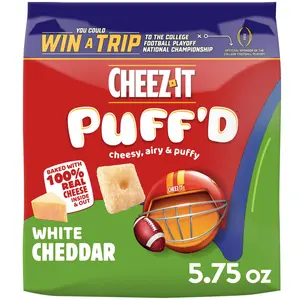 Cheez-It Puff'd White Cheddar Cheesy Baked Snacks, Puffed Snack Crackers, 5.75 Ounce (Pack of 1)