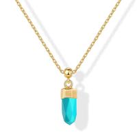 Turquoise Crystal - Yellow Gold