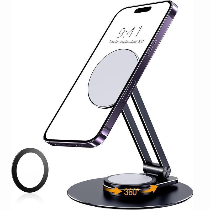 GE,EK 25 Cell Phone Stand, Foldable Aluminum Adjustable Phone Holder for Desk Portable Travel Essentials Office Accessories for iPhone 17 16 15 14 13 Pro Max Samsung