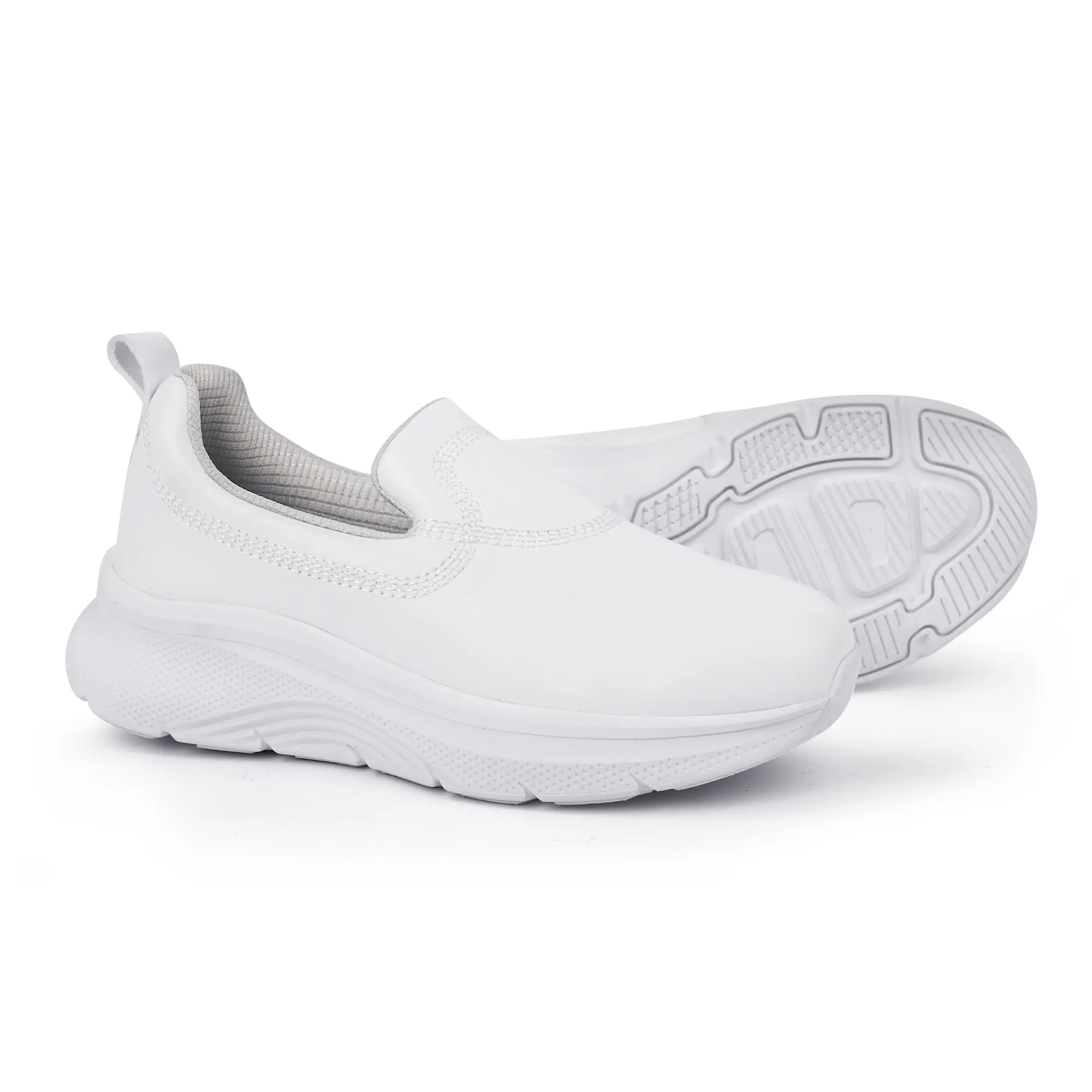 Hawkwell Synthetic Slip-On Nursing Work Footwear with Arch Support - Lightweight and Slip-Resistant for Walking, Women's, Uniform, Round Toe, Female, Flexible, All Seasons, Shoe