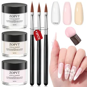 Acrylic Nail Art Set for Beginners, Translucent Nude Acrylic Powder, DIY Manicure Tools, Suitable for 3D Carving Home Salon Use, Acrylic Nails Kit, Nail Art Kits