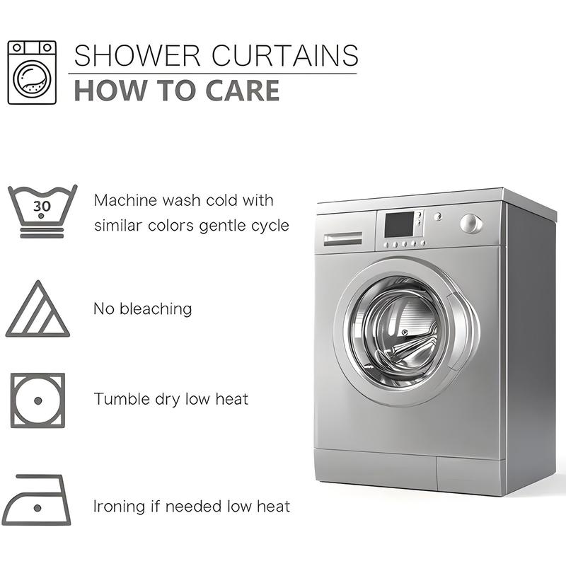 1/4 PC Puerto Rico Summer Unique Elegant Polyester Cloth With 12 Hooks Shower Curtain For Bathrooms Waterproof Quick Drying Machine Washable Home Bathroom Decor Shower Curtain Sets for Bathroom