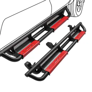 OEDRO Running Boards 6inch Side Steps for 2007-2018 Jeep Wrangler JK JKU Unlimited 4 Doors Black Powder Coated Steel Two Stairs Power