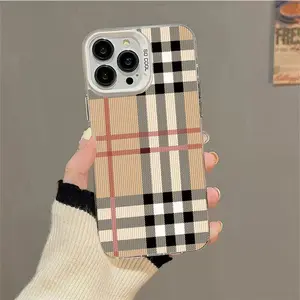 Retro Plaid Texture Pattern Phone Case for iPhone 17 Pro Max 16 15 14 13 12 11 Pro Max Plus X XS MAX Fashion Durable Protective Cover Cellphone Protection Shockproof Smartphone Casing
