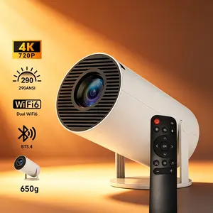 LED Pico Projector, Mini Portable Tabletop 720P Full HD Projector with Bluetooth 5.4, WiFi, 290 ANSI Lumens, Auto Keystone, 180° Rotatable, 130" Screen, Android OS, Built-In Audio Speaker, Remote Control, Mount Compatibility for Home Cinema, Gaming