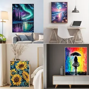 Sunflower: Growing Toward the Sun / 5D Diamond Painting Kit – DIY Creative Landscape Diamond Painting Art, DIY Full-Circle Diamond Mosaic Cross-Stitch Kit. Commemorative gift, wall decor, 30x40cm (11.8x15.75in) DIY diamond painting kit
