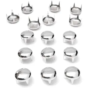 200pcs 12mm Round Dome Rivets Spike Studs Spots Nailhead Punk Rock DIY Leather Craft for Shoes Clothing Bag Parts Decoration Silver